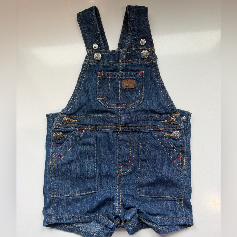 Lee Kids Indigo Denim Overalls with Red Stitching